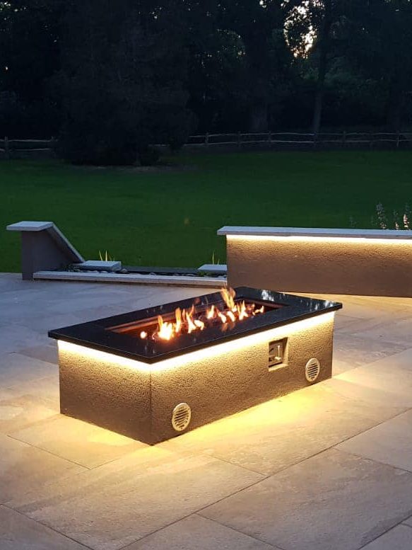 Garden Lighting and Firepit controlled by Lutron
